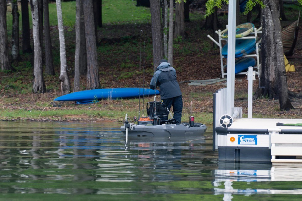 Eric Nelson setting the hook on bass