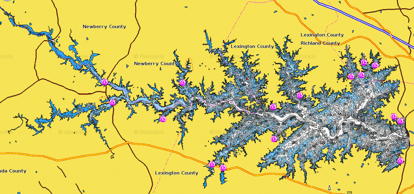Lake Murray Navionics map