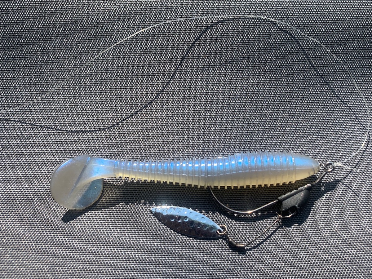 The weedless underspin setup lets you put realistic looking swimbaits into the heaviest of cover
