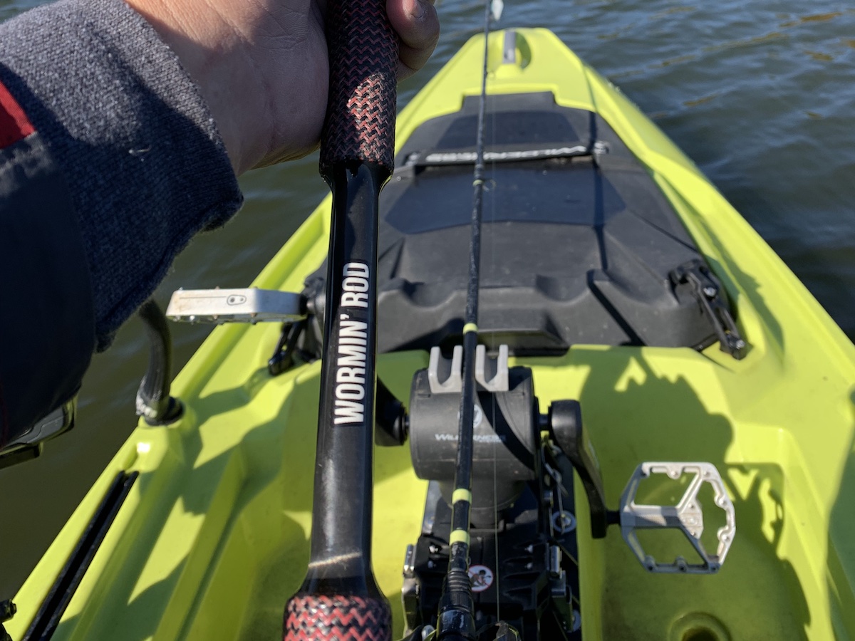 Eric Nelson holding the Cashion JC Worming Rod